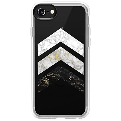 Casetify iPhone 7 Snap Klf-Gold Flecked Marble Chevrons Pattern