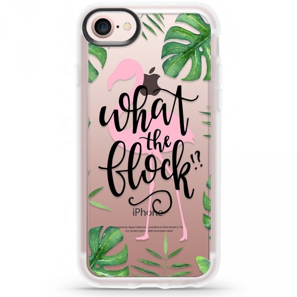 Casetify iPhone 7 Ultra Slim Fit Desenli Klf-What the Flock Flamingo Tropical Palm Leaves