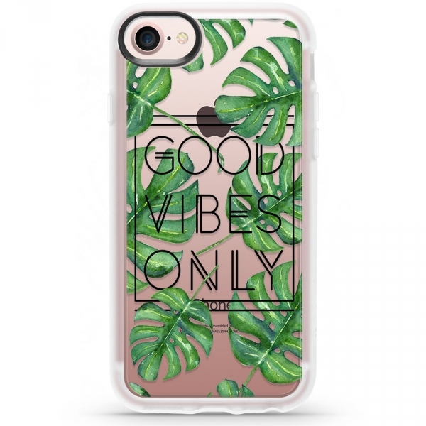 Casetify iPhone 7 Ultra Slim Fit Desenli Klf-Good Vibes Only Tropical Leaves