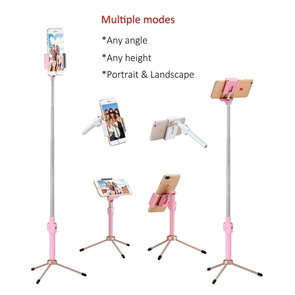 Cellways Bluetooth Selfie ubuu/Tripod Stand-Pink