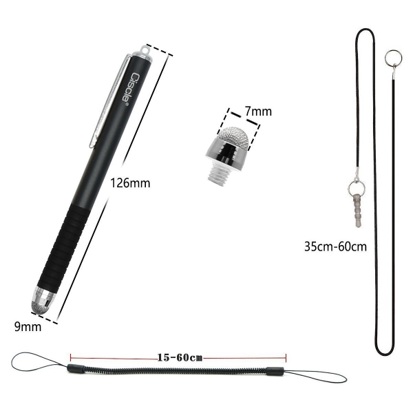 Ciscle Universal Capacitive Stylus Touch Kalem (2 Adet)-Black - Silver
