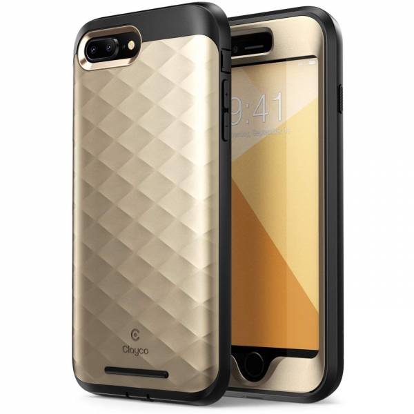 Clayco Apple iPhone 8 Plus Hera Serisi Klf-Gold