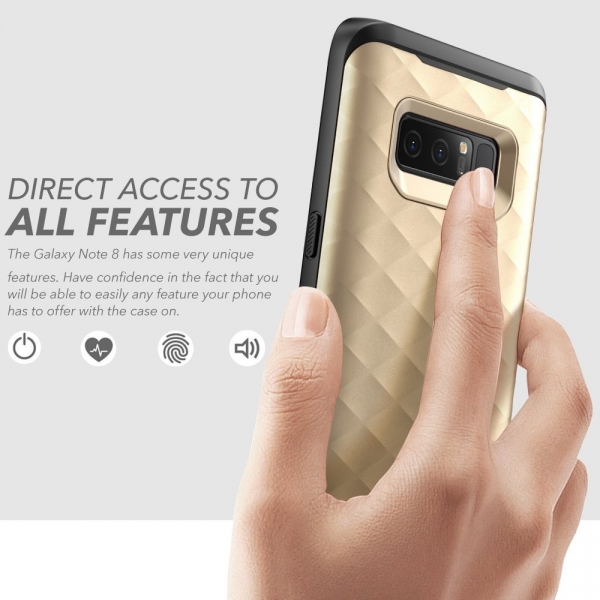 Clayco Galaxy Note 8 Hera Serisi Rugged Klf-Gold