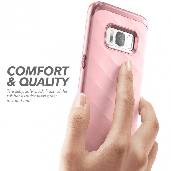 Clayco Galaxy S8 Plus Helios Serisi Premium Hybrid Klf-Pink