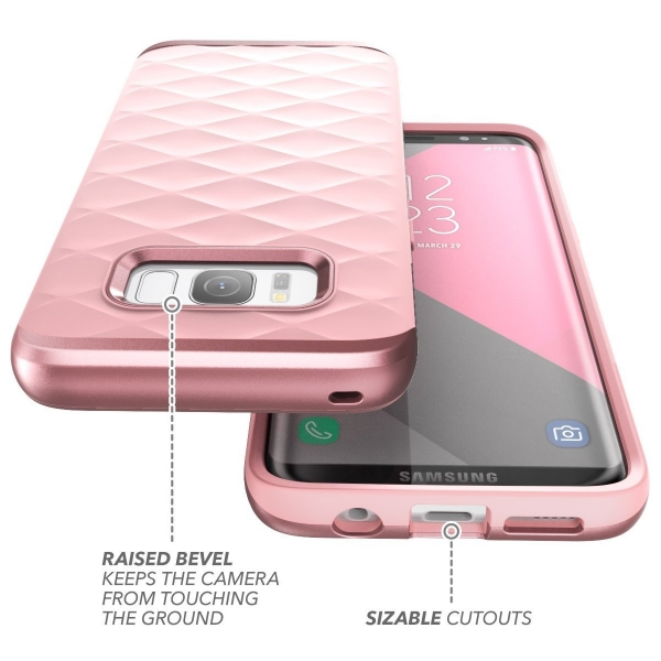 Clayco Galaxy S8 Plus Helios Serisi Premium Hybrid Klf-Pink