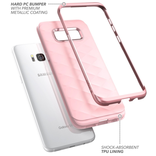 Clayco Galaxy S8 Plus Helios Serisi Premium Hybrid Klf-Pink