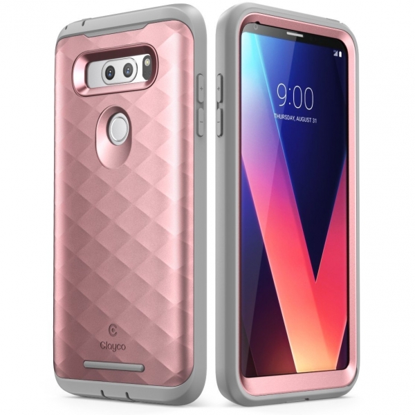 Clayco LG V30 Hera Serisi Rugged Klf-Rose Gold