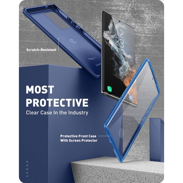 Clayco Xenon Serisi Samsung Galaxy S22 Ultra Klf (MIL-STD-810G)-Blue