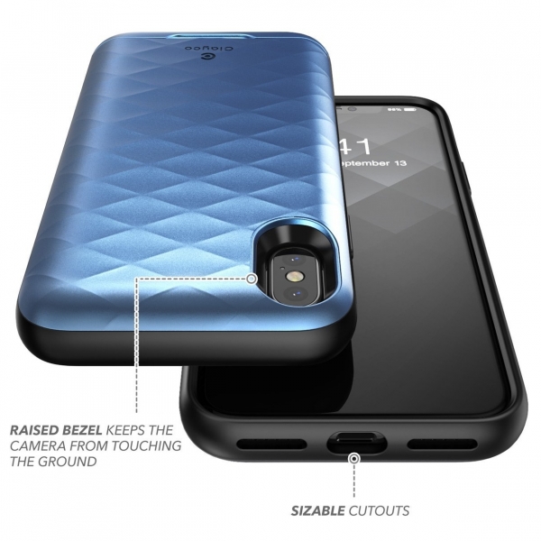 Clayco iPhone X Argos Seri Kartlkl klf-Blue