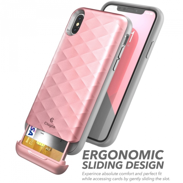 Clayco iPhone X Argos Seri Kartlkl klf-Rose Gold