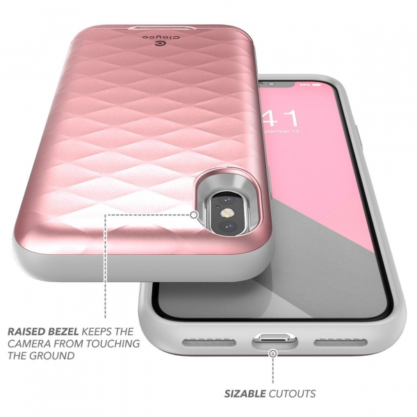 Clayco iPhone X Argos Seri Kartlkl klf-Rose Gold