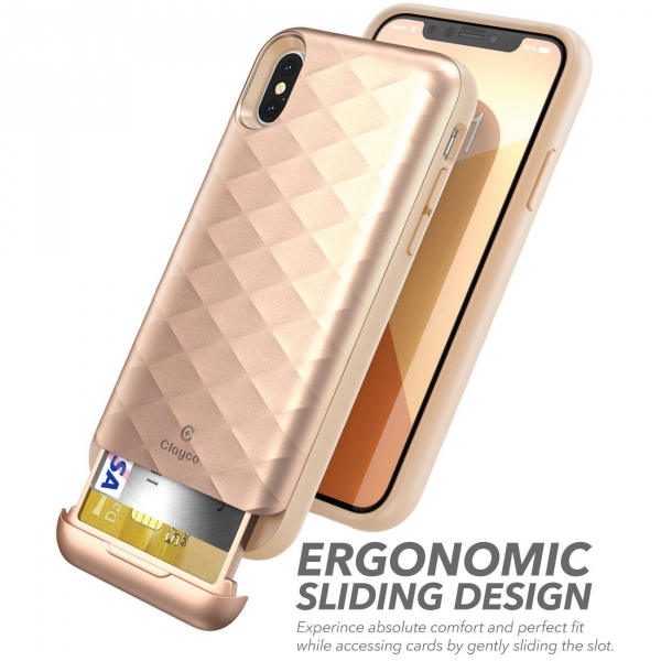 Clayco iPhone XS / X Argos Seri Kartlkl klf-Blush Gold