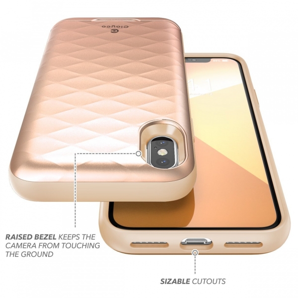 Clayco iPhone XS / X Argos Seri Kartlkl klf-Blush Gold