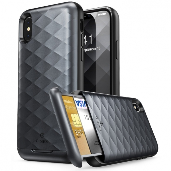 Clayco iPhone X Argos Seri Kartlkl klf-Black