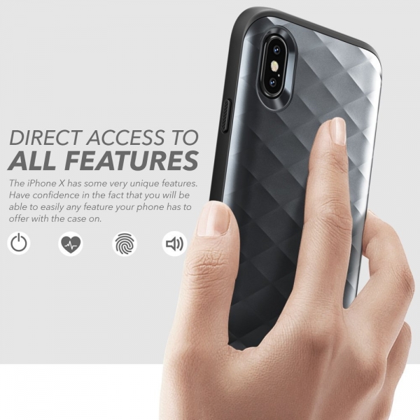 Clayco iPhone X Hera Serisi Klf-Black