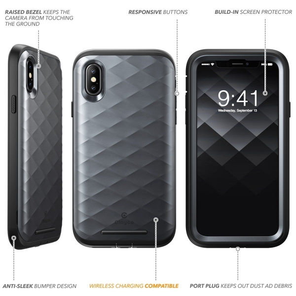 Clayco iPhone X Hera Serisi Klf-Black