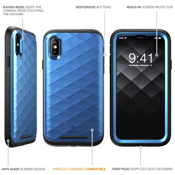 Clayco iPhone X Hera Serisi Klf-Blue