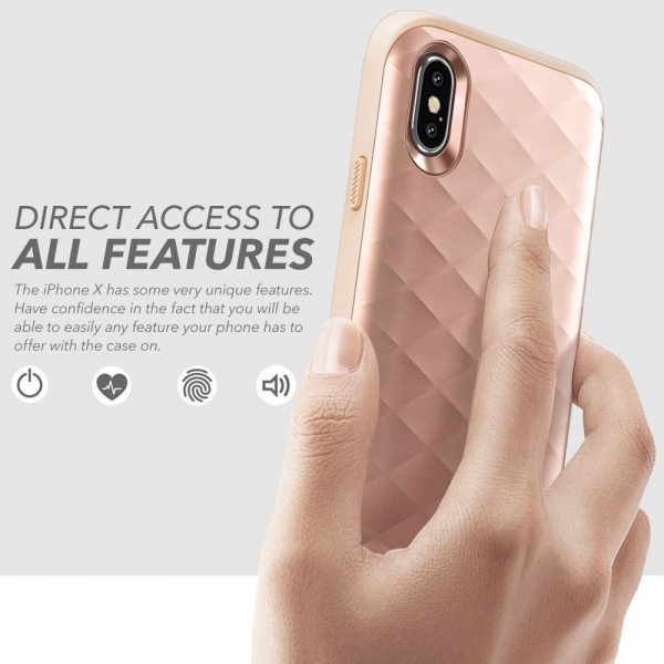 Clayco iPhone XS / X Hera Serisi Klf-Blush Gold