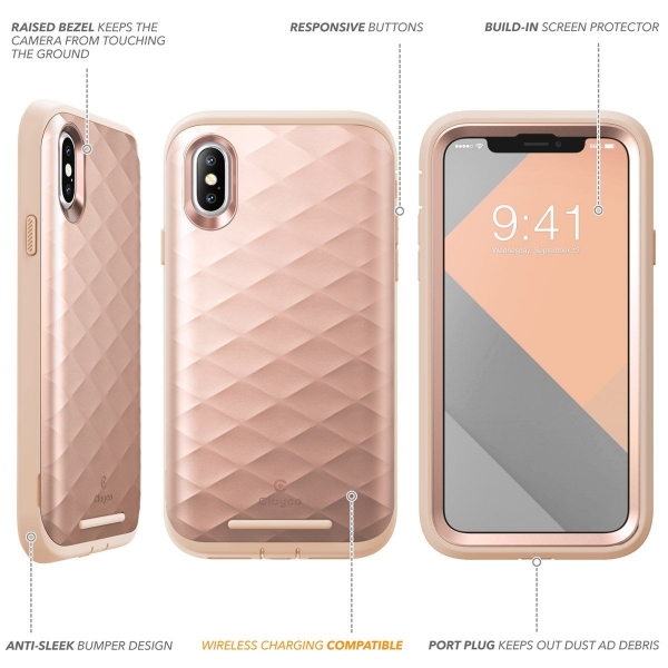 Clayco iPhone XS / X Hera Serisi Klf-Blush Gold