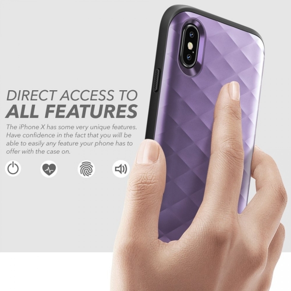 Clayco iPhone X Hera Serisi Klf-Purple