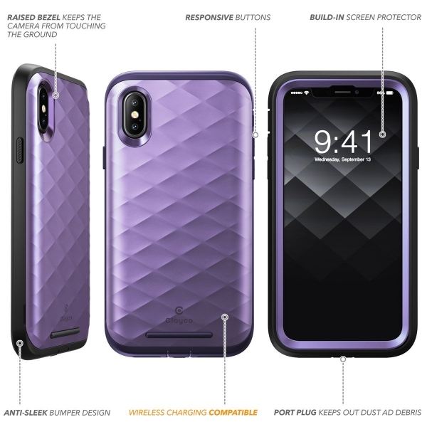 Clayco iPhone X Hera Serisi Klf-Purple