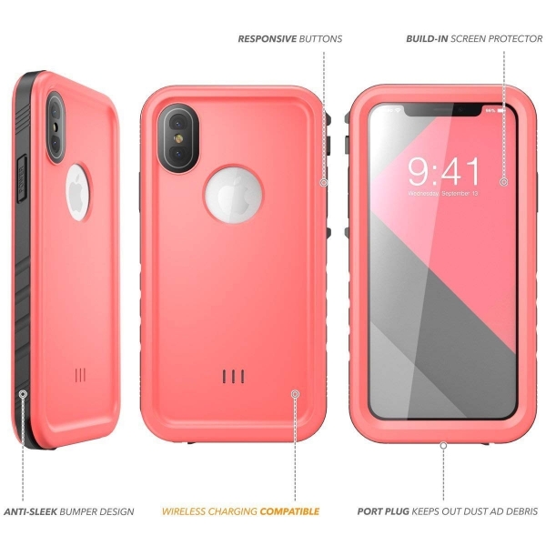 Clayco iPhone X Omni Serisi Su Geirmez Klf-Pink