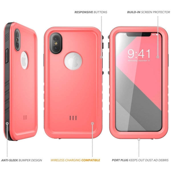 Clayco iPhone XS / X Omni Serisi Su Geirmez Klf-Pink