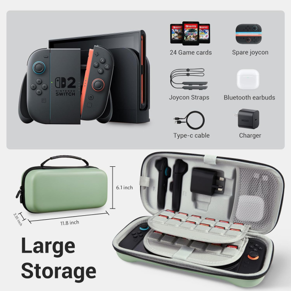 CoBak Nintendo Switch 2 Large Ta��ma �antas�-Matcha