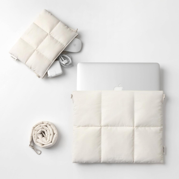 Comfyable Puffy Laptop Klf (15-16 in)-Rice
