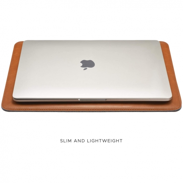 Comfyable MacBook Deri Zarf Klf (16 in)-Bourbon Brown