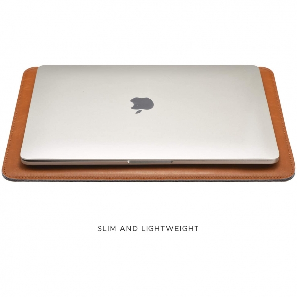 Comfyable MacBook Deri Zarf Klf (16 in)-Bourbon Brown