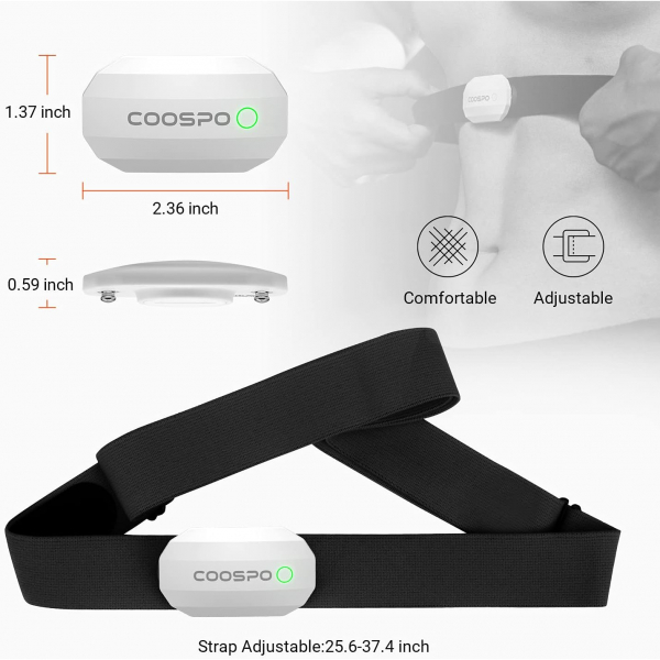 CooSpo H808S Ak�ll� Kalp At�� H�z� Monit�r�-Black White