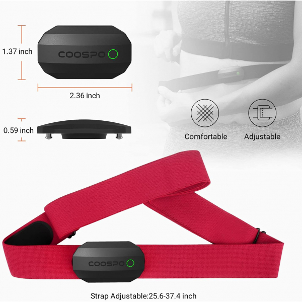 CooSpo H808S Ak�ll� Kalp At�� H�z� Monit�r�-Black Red