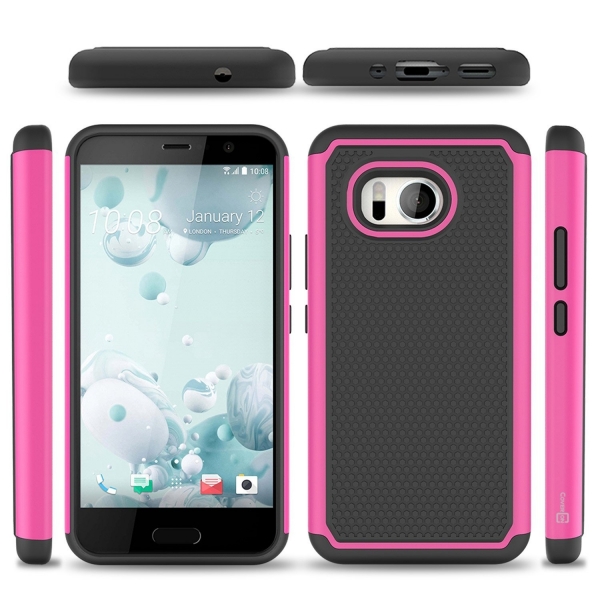 CoverON HTC U11 HexaGuard Seri Klf-Hot Pink