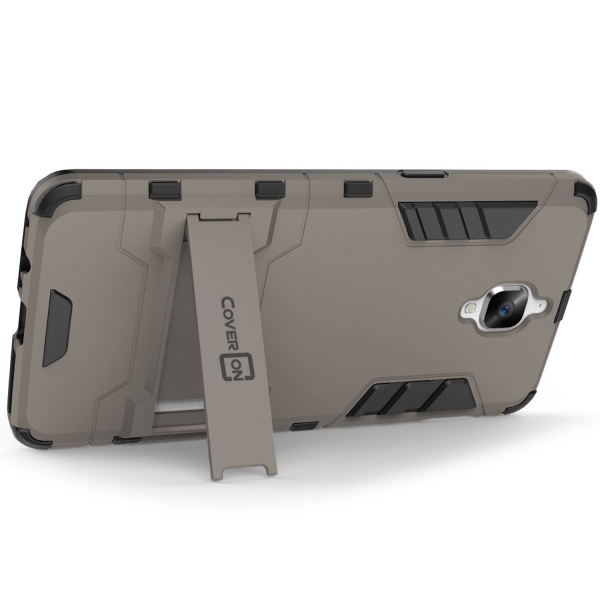 CoverON OnePlus 3T Shadow Armor Seri Kickstand Klf-Gray