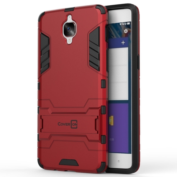 CoverON OnePlus 3T Shadow Armor Seri Kickstand Klf-Red