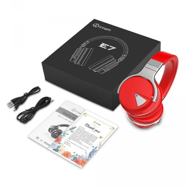 Cowin E-7 Kablosuz Bluetooth Kulak st Kulaklk-Red