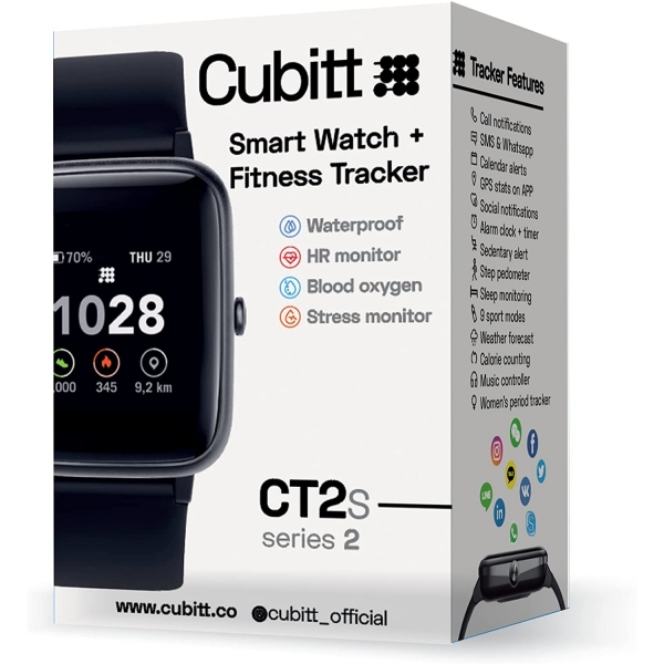 Cubitt CT2S 2.Seri Akll Saat-Black