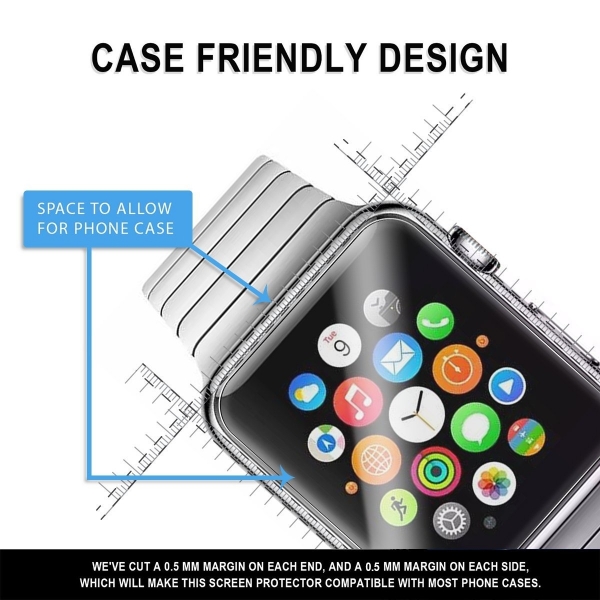 Curvologys Apple Watch 38mm Ekran Koruyucu Film (2 Adet)