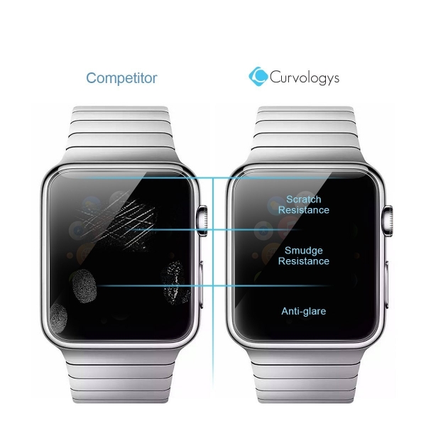 Curvologys Apple Watch 38mm Ekran Koruyucu Film (2 Adet)