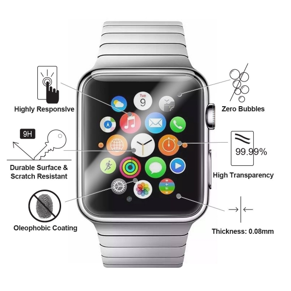 Curvologys Apple Watch 38mm Ekran Koruyucu Film (2 Adet)