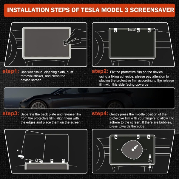 CusDusk Tesla Model Uyumlu Ekran Koruyucu