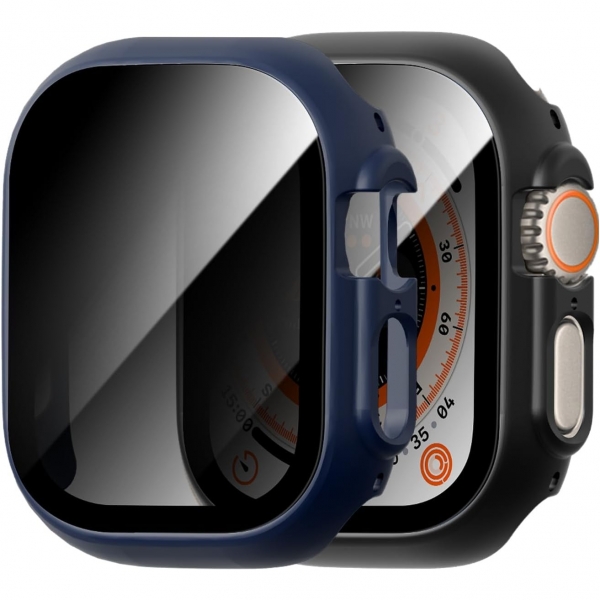 Cuteey Apple Watch Ultra 2.Nesil Privacy Ekran Koruyucu-Black Blue