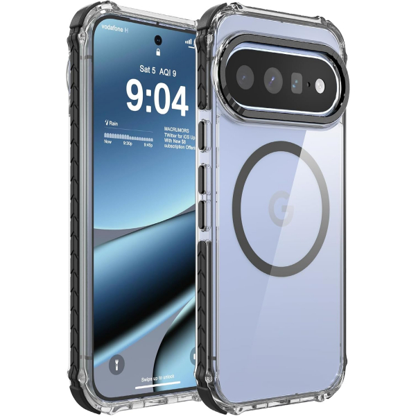 DEERLAMN Google Pixel 11 / 11 Pro Manyetik K�l�f-Clear/Black