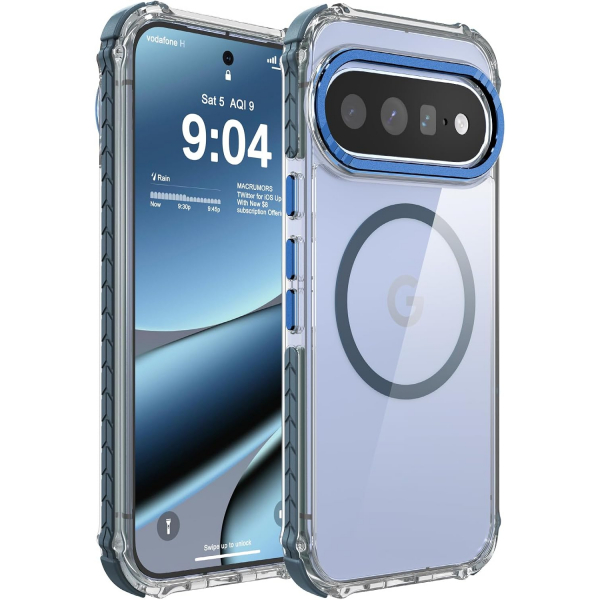 DEERLAMN Google Pixel 11 / 11 Pro Manyetik K�l�f-Clear/Blue