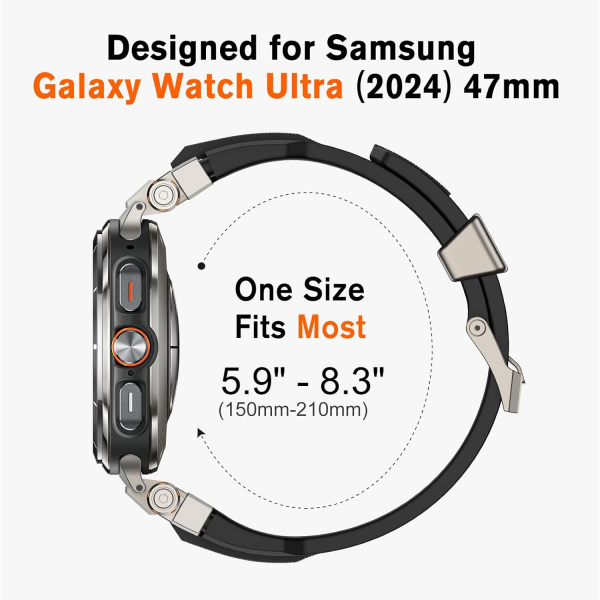 amBand Galaxy Watch Ultra Kay (47mm)-Silver Black 