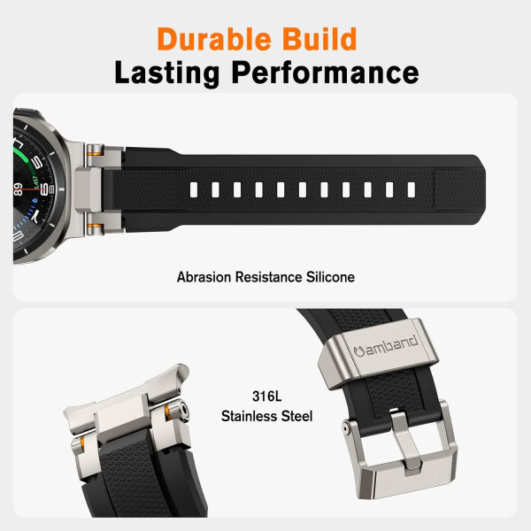 amBand Galaxy Watch Ultra Kay (47mm)-Silver Black 