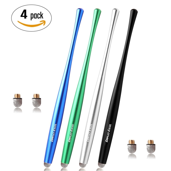 DIMPLES EXCEL Slim Waist Stylus Kalem (4 Adet)-Black-Dark Blue-Silver-Green