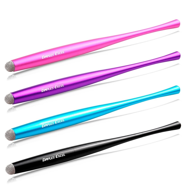 DIMPLES EXCEL Slim Waist Stylus Kalem (4 Adet)-Black-Pink-Aqua Blue-Purple