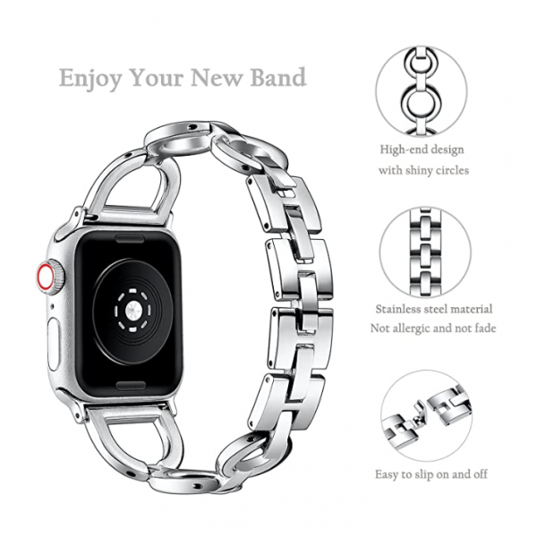 DMMG Paslanmaz elik Apple Watch 7 Kay (41mm)-Silver